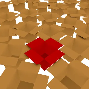 3d Render Concept of Standing out from the Crowd