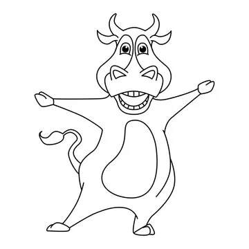 Cute cow cartoon characters vector illustration. For kids coloring book.