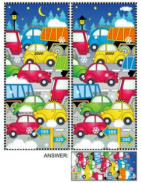 Difference game with high traffic in winter. Answer included.