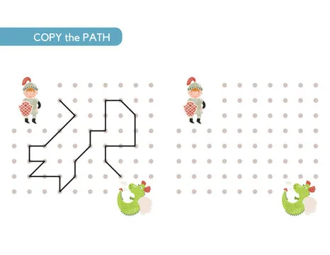 Knight Copy the path kids activity book