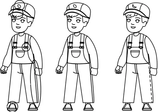 find difference kid boy vector. game spot, puzzle summer, activity school child, different find difference kid boy character. people black line illustration