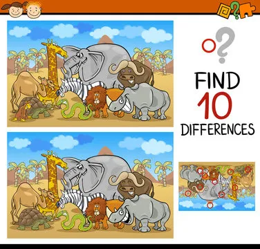 finding differences game cartoon