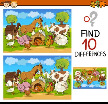 finding differences game cartoon
