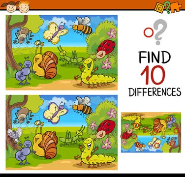 finding differences game cartoon