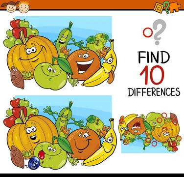 finding differences game cartoon