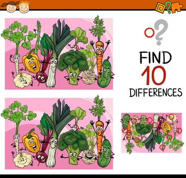 finding differences game cartoon