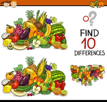 finding differences game cartoon