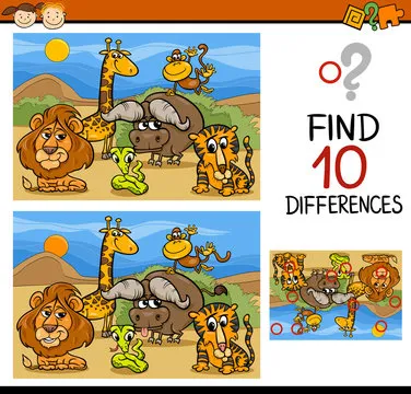 finding differences game cartoon