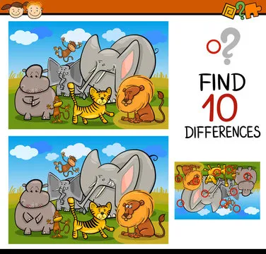 finding differences game cartoon