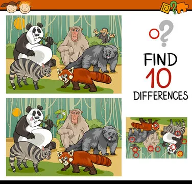 finding differences game cartoon