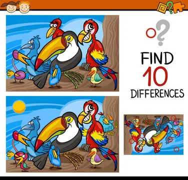 finding differences game cartoon