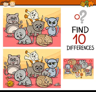 finding differences game cartoon