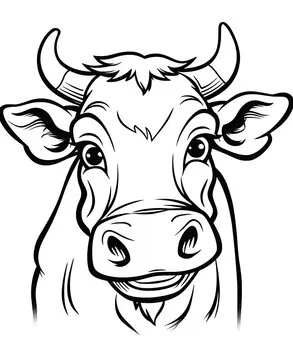 Cute cow cartoon coloring page illustration vector. For kids coloring book. cute cow colouring book image cartoon
