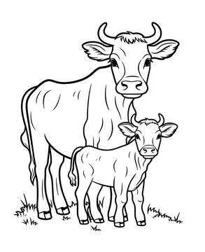 Cute cow cartoon coloring page illustration vector. For kids coloring book. cute cow colouring book image cartoon