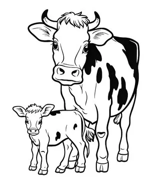 Cute cow cartoon coloring page illustration vector. For kids coloring book. cute cow colouring book image cartoon