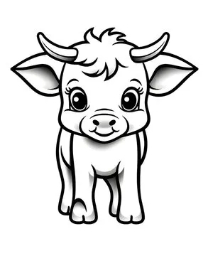 Cute cow cartoon coloring page illustration vector. For kids coloring book. cute cow colouring book image cartoon