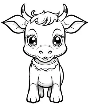 Cute cow cartoon coloring page illustration vector. For kids coloring book. cute cow colouring book image cartoon
