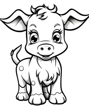 Cute cow cartoon coloring page illustration vector. For kids coloring book. cute cow colouring book image cartoon