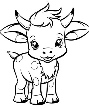 Cute cow cartoon coloring page illustration vector. For kids coloring book. cute cow colouring book image cartoon