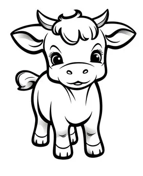 Cute cow cartoon coloring page illustration vector. For kids coloring book. cute cow colouring book image cartoon