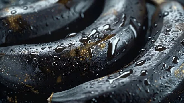 An old dark banana in closeup an overripe dark banana that is spoiling : Generative AI